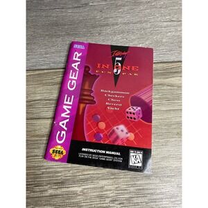 Sega Game Gear 5 in 1 Fun Pak Instruction Manual Interplay 1994 Authentic
